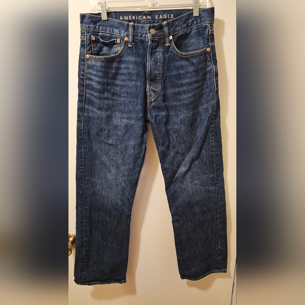 American Eagle Button Fly Straight Leg Men’s Jeans Size 31x32 Fits 31x29
